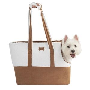 Koolaburra by UGG Pet Carrier Tan Faux Suede and Cream Sherpa Comfy Cozy